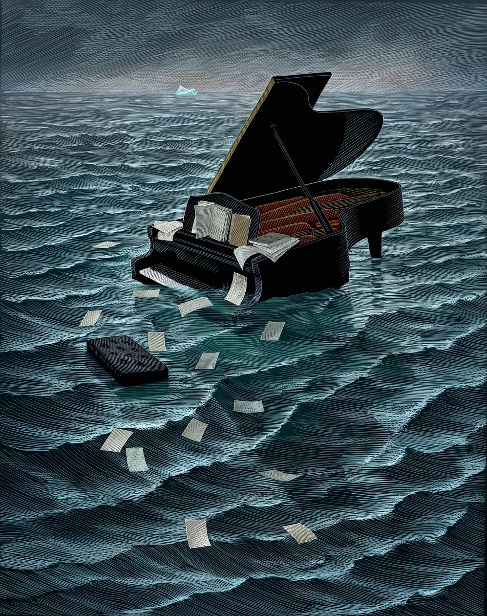 Titanic, 2020 (scratchboard, colorisé numériquement) - Scott McKowen