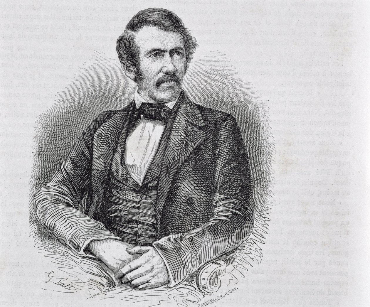 David Livingstone (1813-1873) gravé par S. Pannemaker - Scottish School