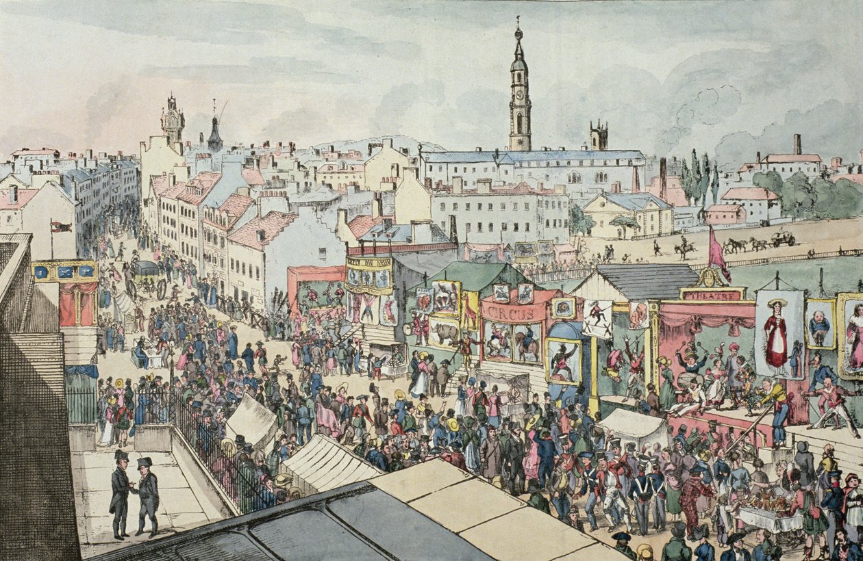 Dessin de la foire de Glasgow, de The Glasgow Looking Glass, 1825 - Scottish School