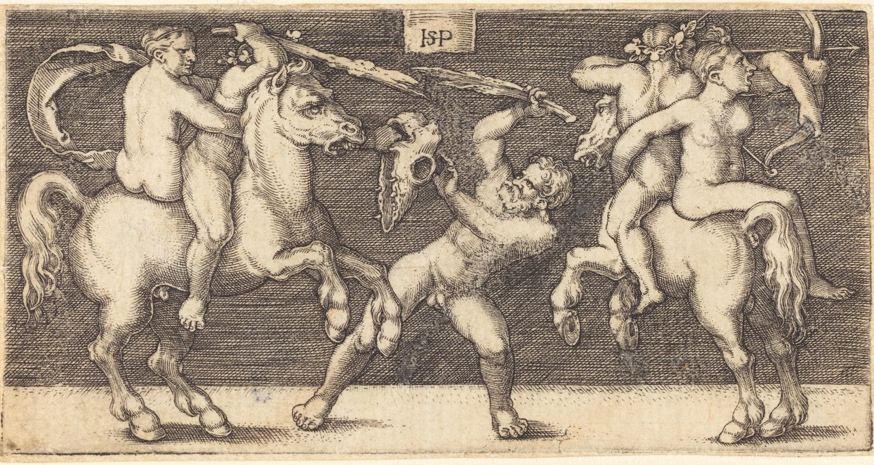 Bataille de trois hommes - Sebald Beham