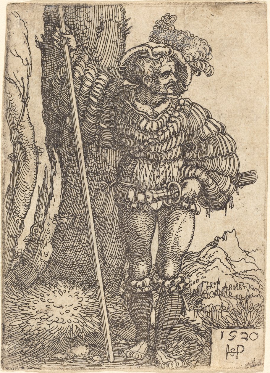 Soldat à pied debout près d