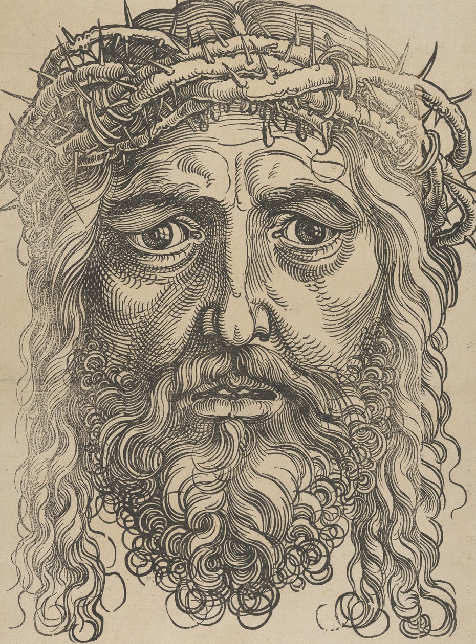 La tête du Christ couronnée d