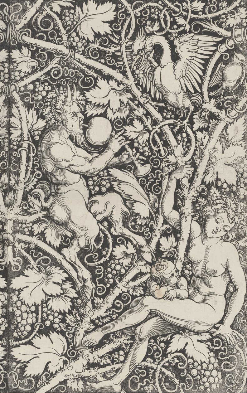 Papier peint avec famille de satyres, 1515 - Sebald Beham