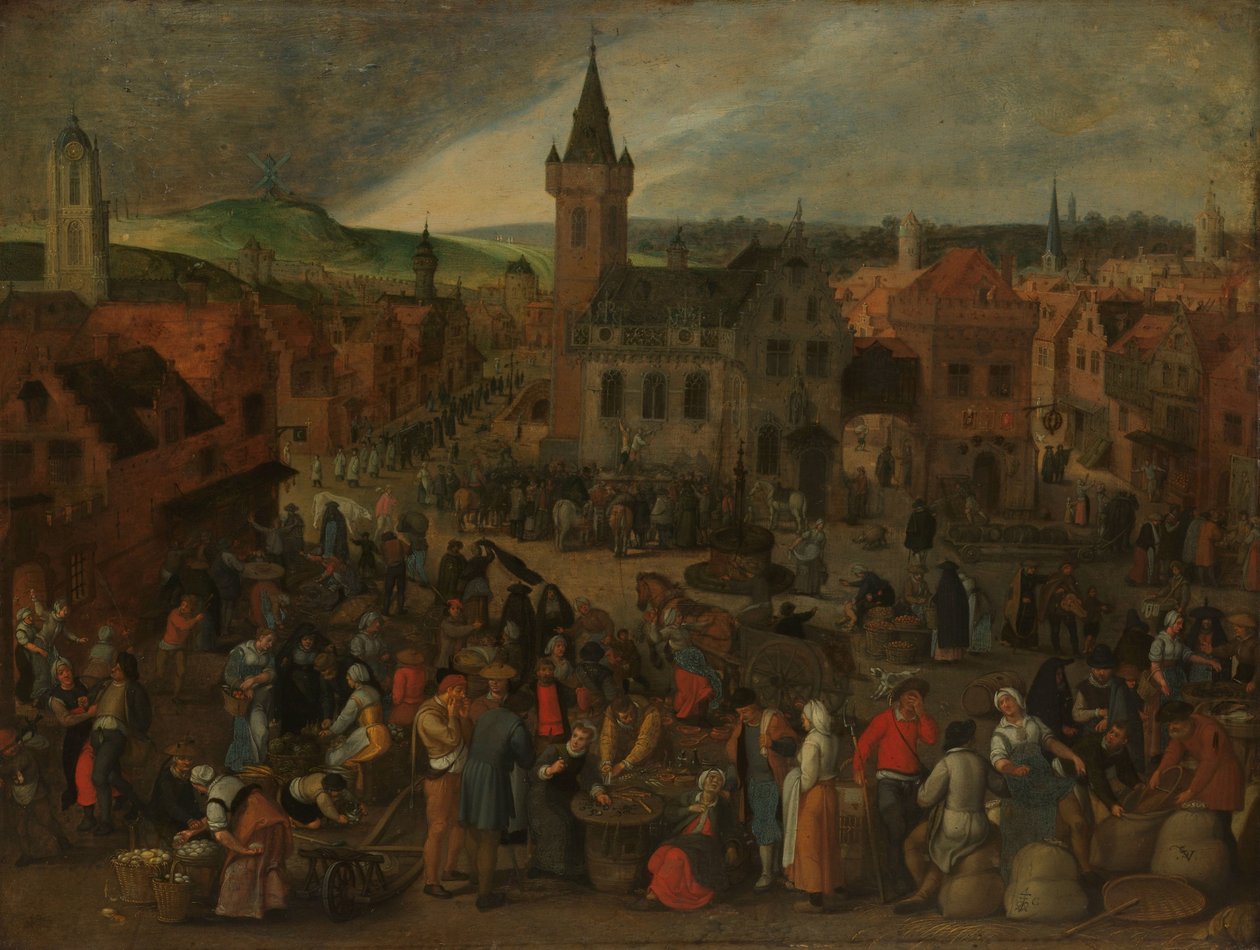Jour de marché dans une ville flamande - Sebastiaen Vrancx