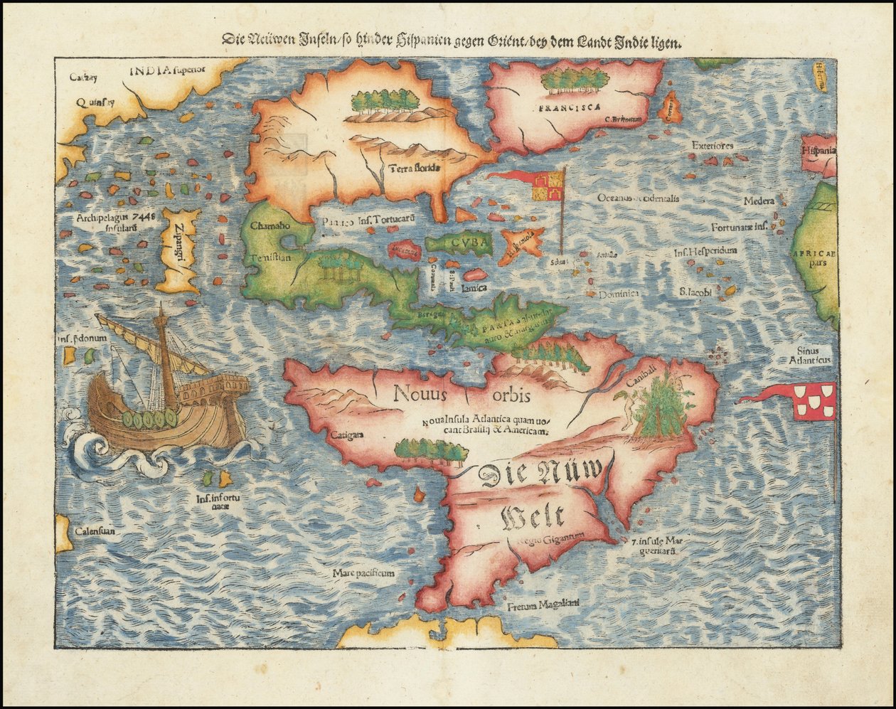Carte des Amériques de 1561 par Sebastian Münster - Sebastian Munster