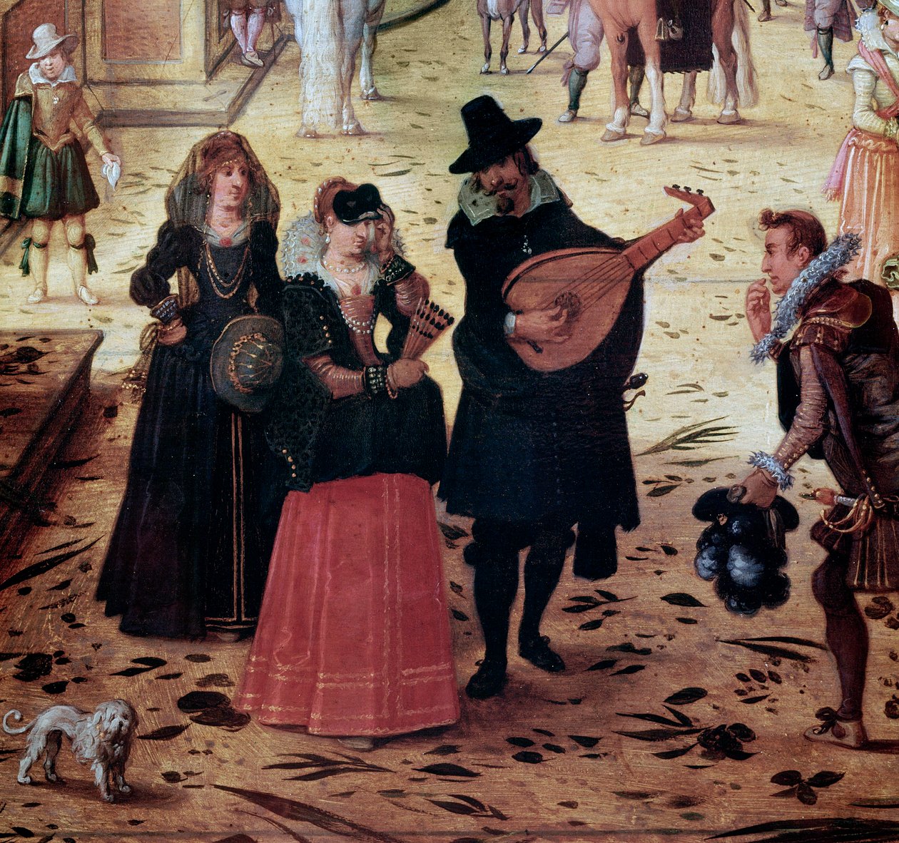 Paysage avec la Villa Médicis à Rome, Italie (détail) Promeneurs élégants et musiciens dans le parc - Peinture de Sebastian Vrancx (1573-1647) 17ème siècle Naples Museo Nazionale di Capodimonte - Sebastian Vrancx