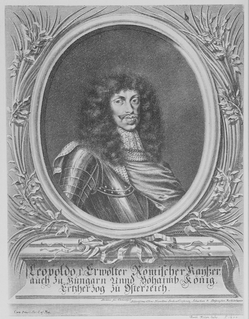 Léopold Ier, empereur romain germanique, gravé par Bartholomaus Kilian II, 1674 - Sebastian van Dryweghen