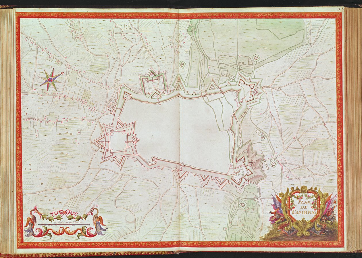 Plan et carte de Cambrai, de l