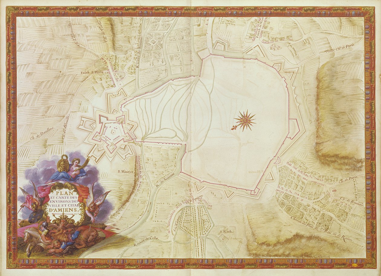Ms. 988, Vol.3 fol.7 Plan et Carte de la ville, citadelle et environs d