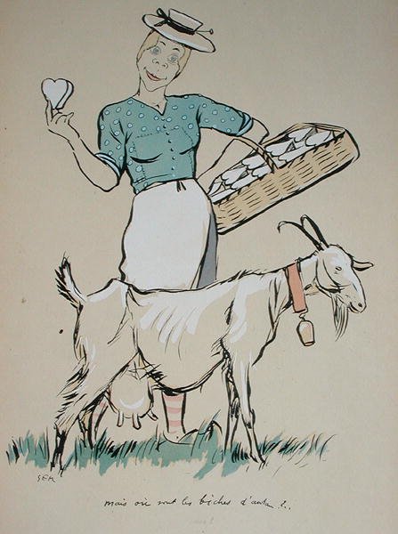 Fromagère et sa chèvre, caricature de 