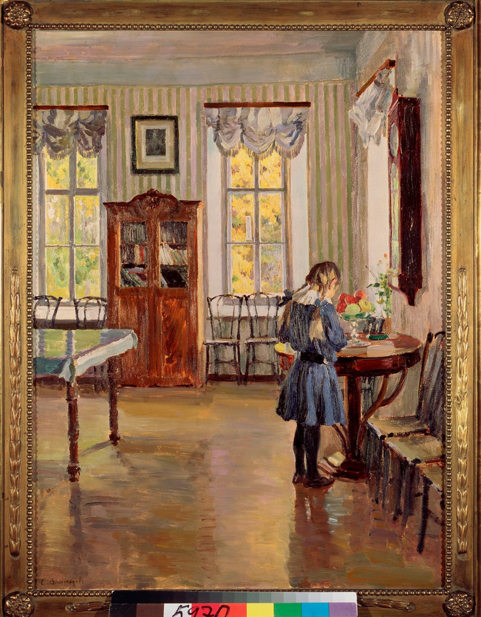 Dans une maison. Peinture de Sergei Vinogradov, huile sur toile - Sergei Arsenevich Vinogradov