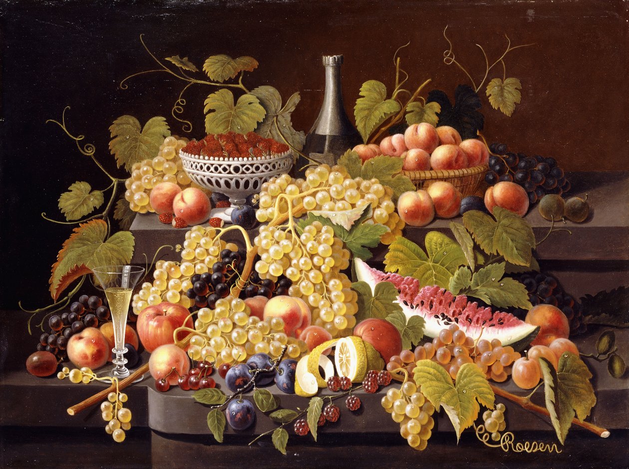 Nature morte avec fruits et champagne - Severin Roesen
