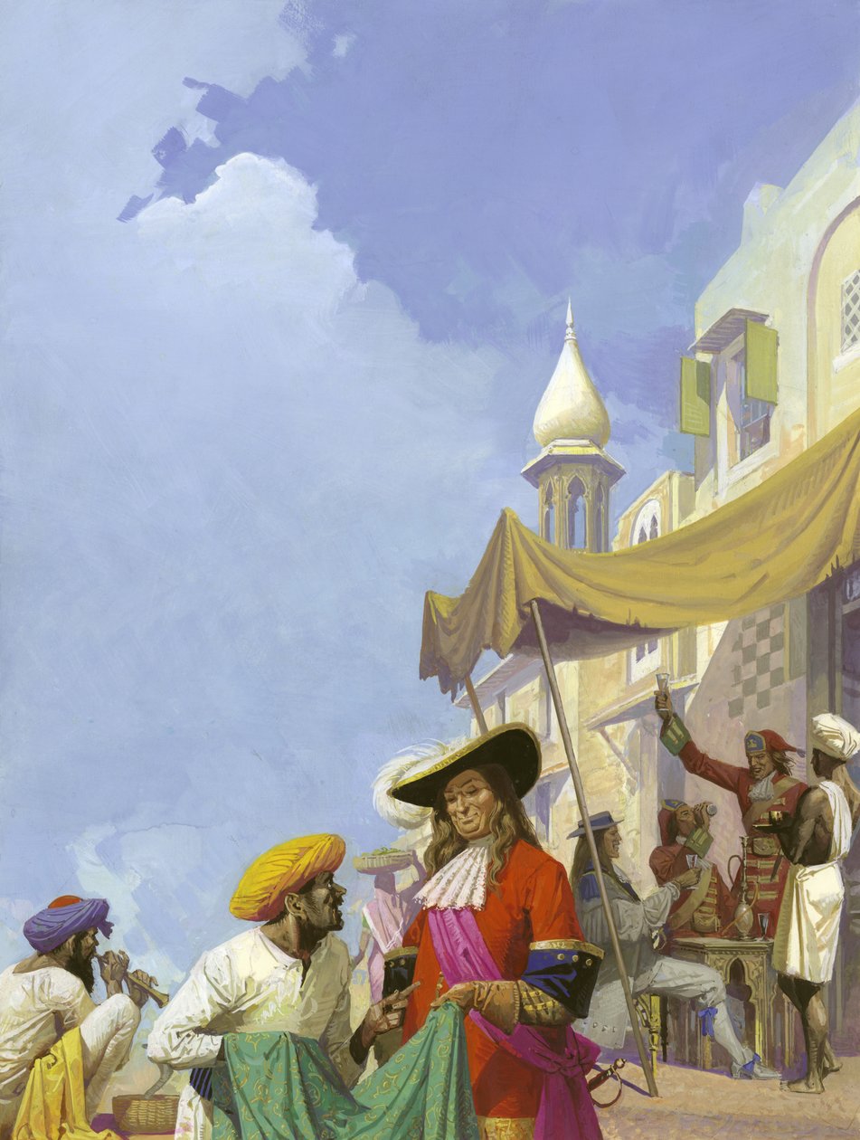 La Compagnie anglaise des Indes orientales (gouache sur papier) - Severino Baraldi