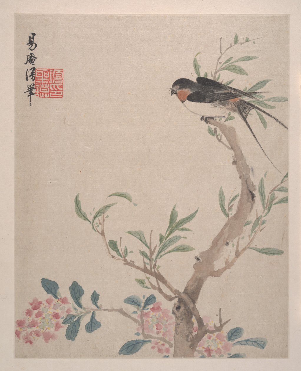 Paysages, fleurs et oiseaux, daté de 1639 (album de huit peintures ; encre et couleur sur papier) - Shengmo Xiang