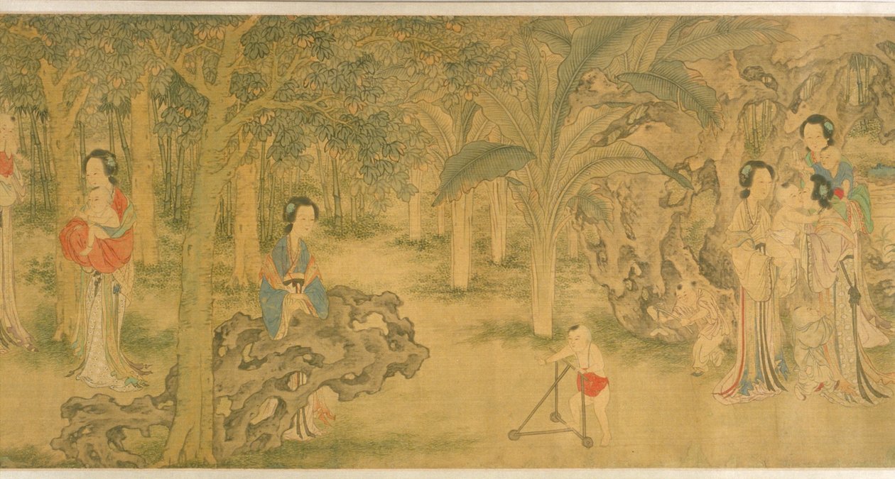 Femmes Et Enfants Dans Un Jardin - Shi Wang