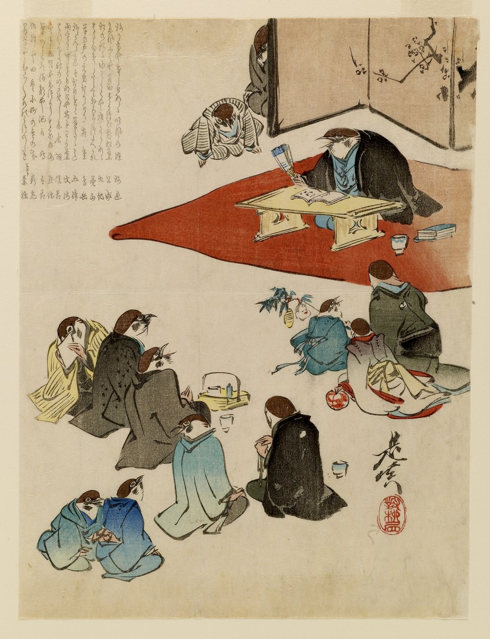 Lecture de poésie - Shibata Zeshin