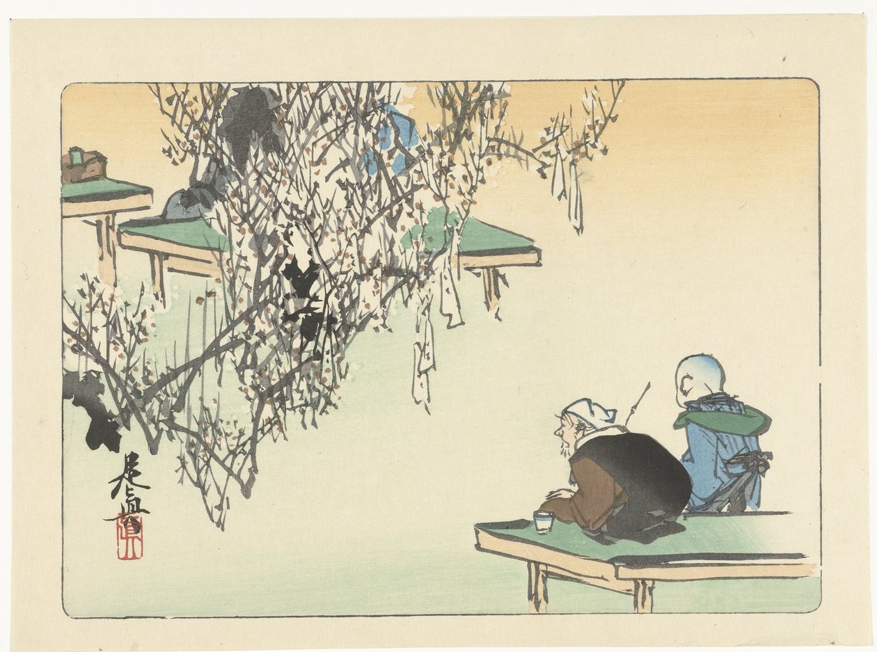 Admiration des fleurs de prunier - Shibata Zeshin