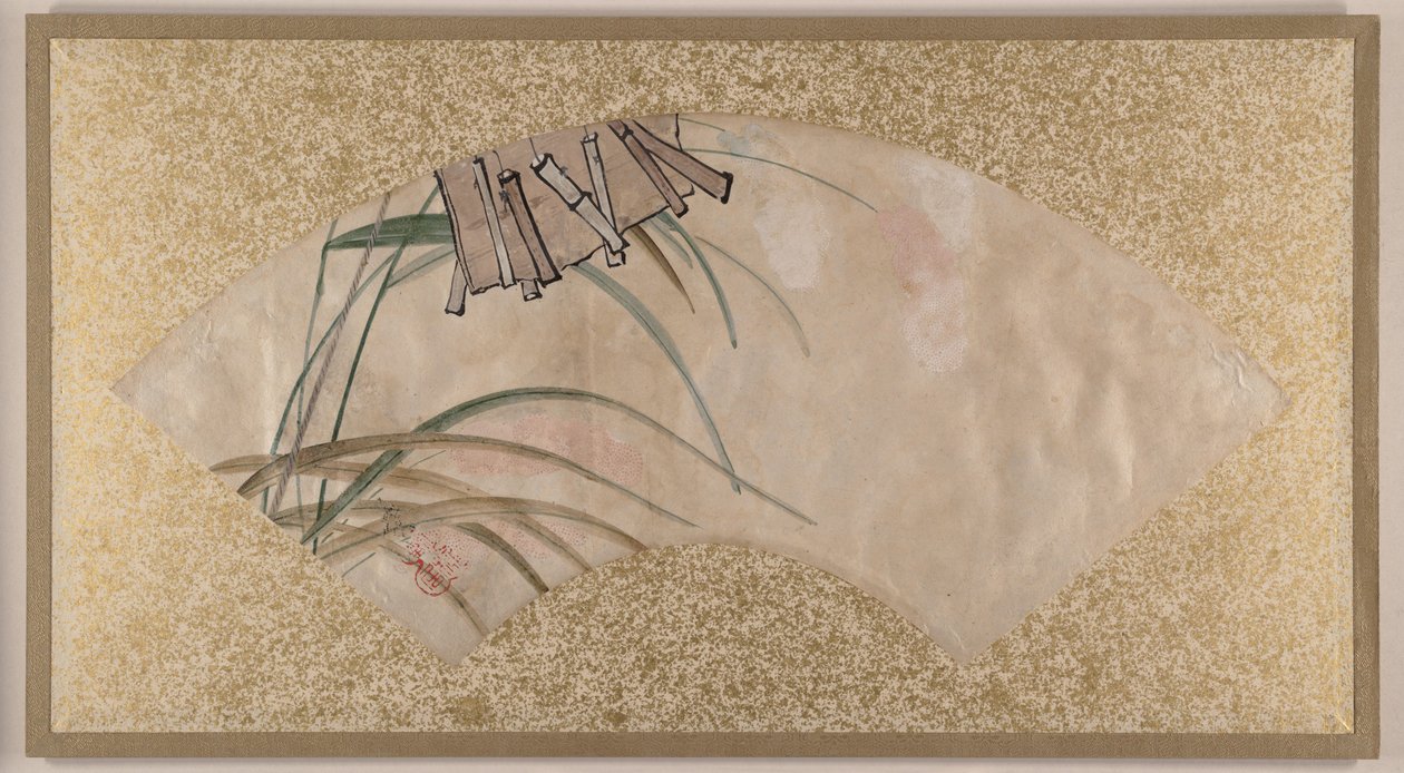 Fleurs (roses et blanches) et feuilles, battants - Shibata Zeshin