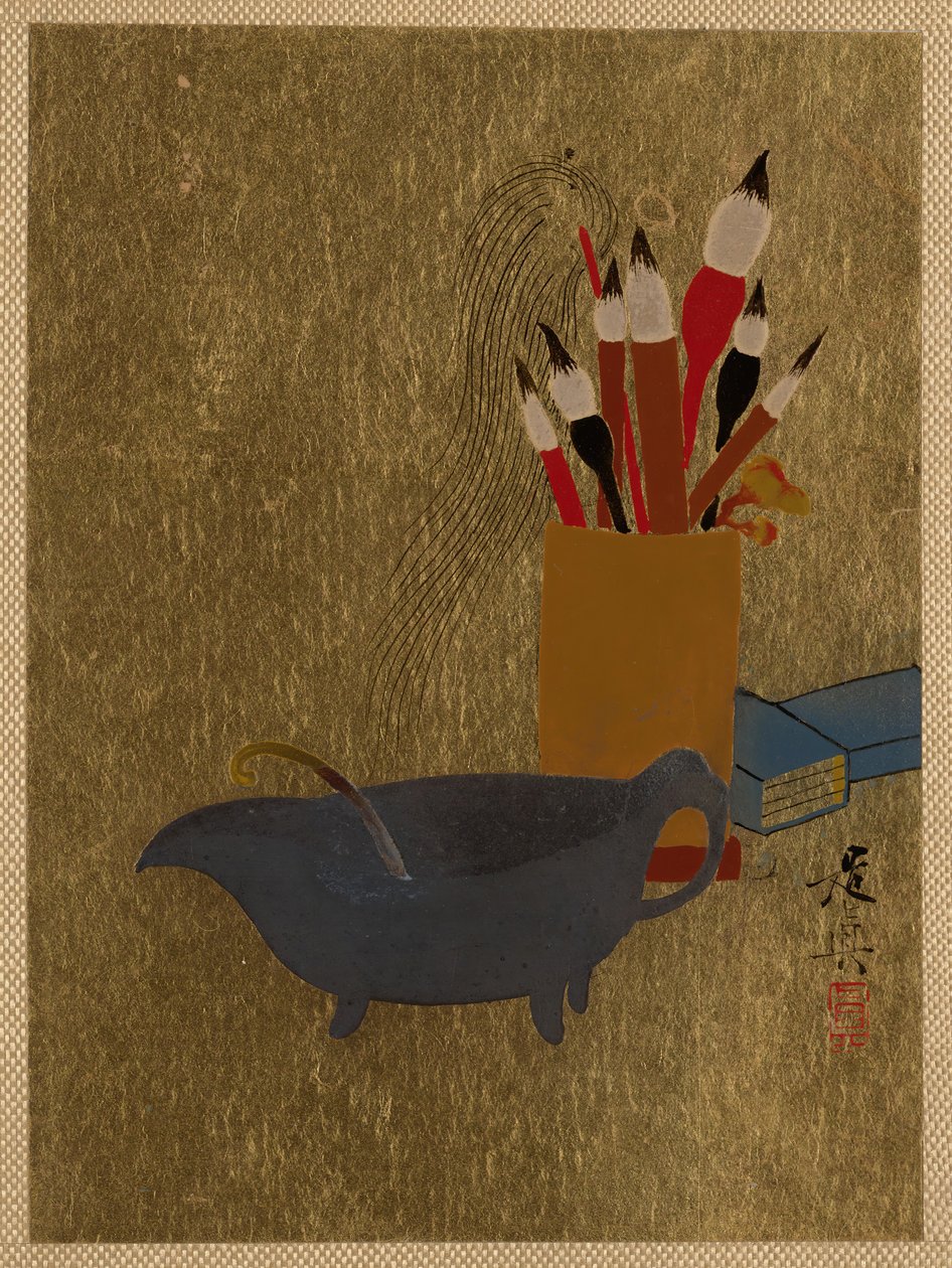 Bouilloire et boîte avec pinceaux, 1882 - Shibata Zeshin