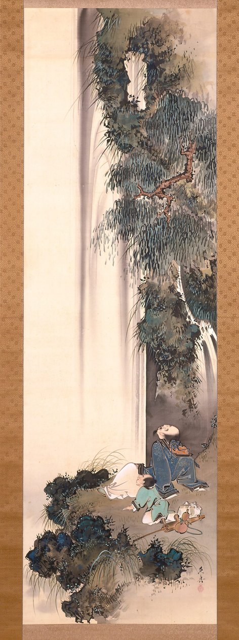 Li Bai betrachtet einen Wasserfall - Shibata Zeshin