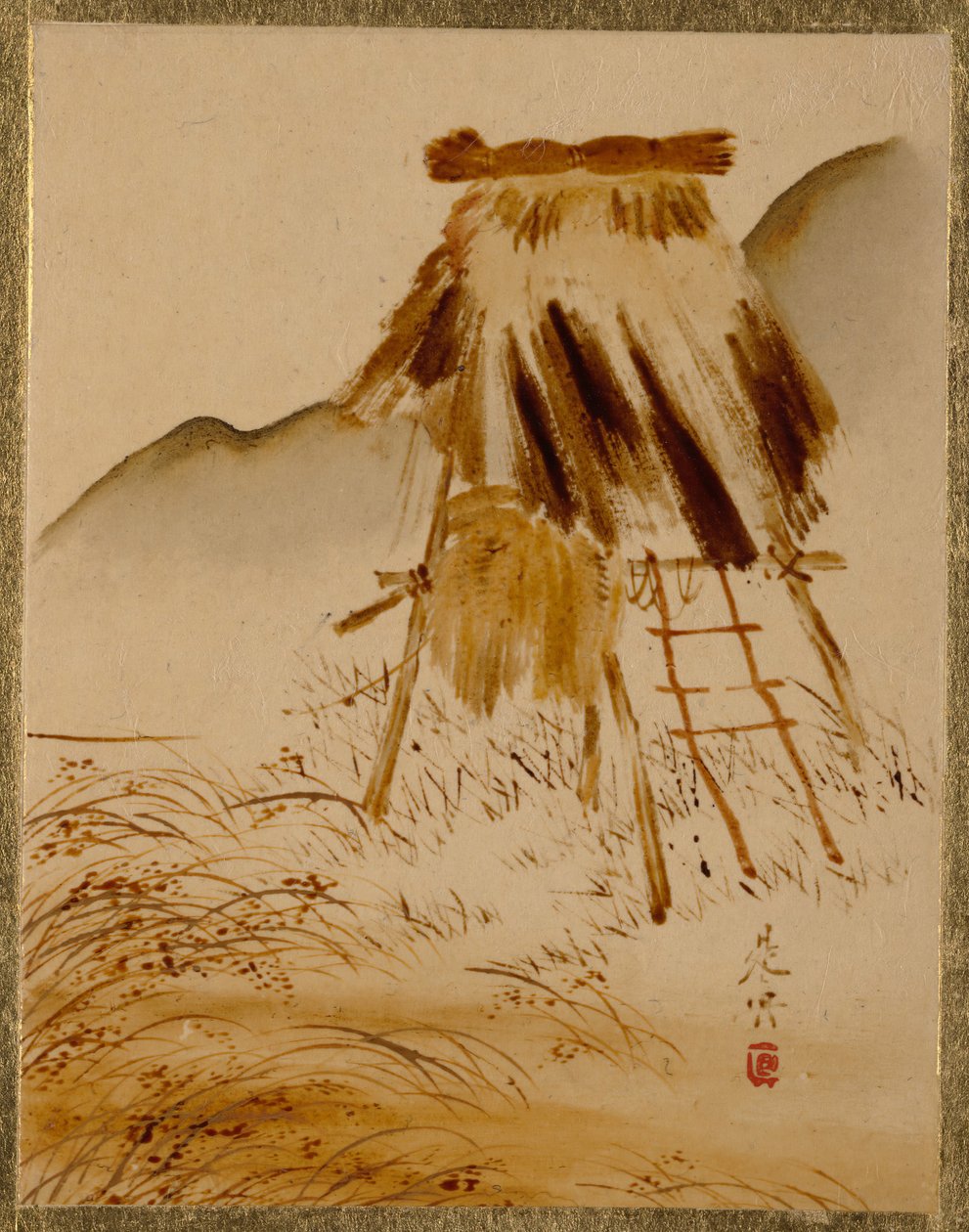 Cadre de séchage du riz - Shibata Zeshin