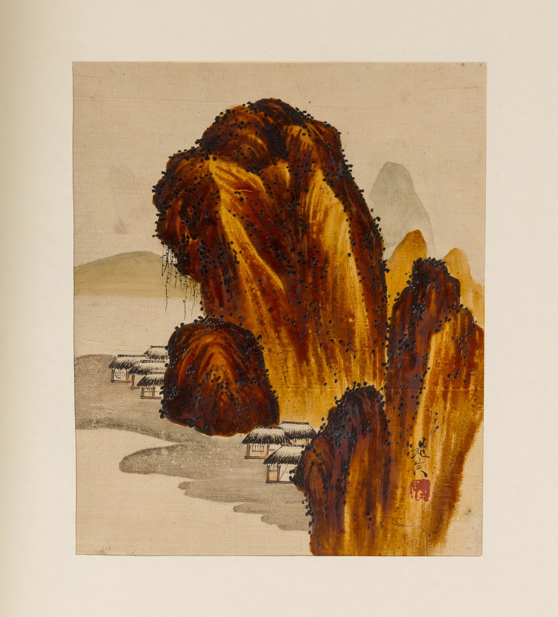 Village parmi les rochers - Shibata Zeshin