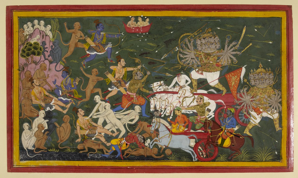 Combattre le roi démon à dix têtes Ravana, 