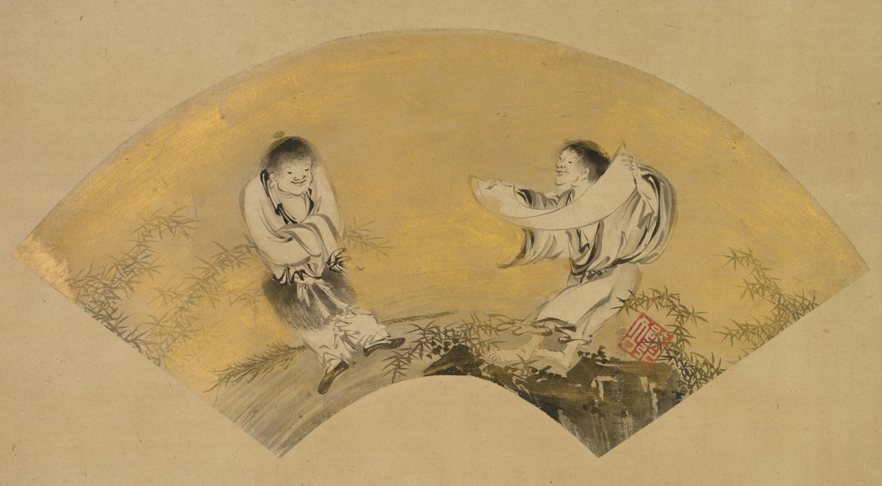 Hanshan et Shide Kanzan et Jittoku, milieu des années 1500 - Shikibu Terutada