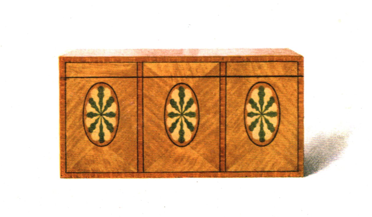 Boîte à thé en bois de satin incrusté, 1908 - Shirley Charles Llewellyn Slocombe