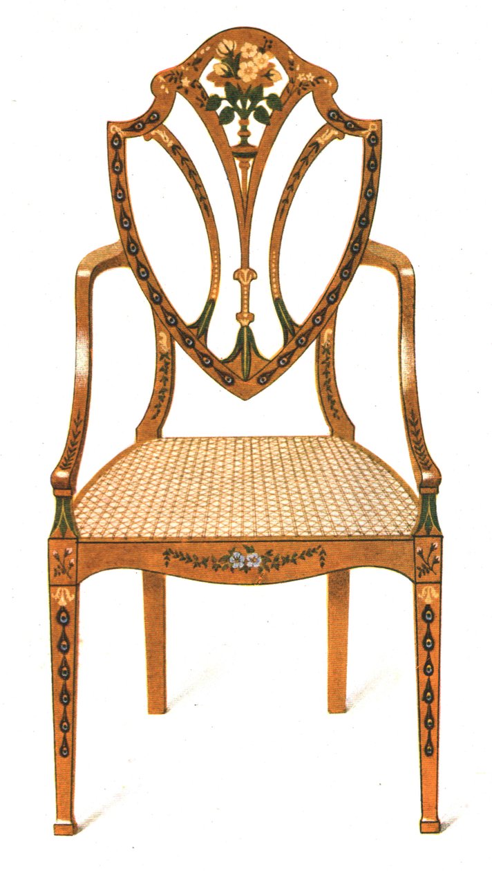 Chaise en bois de satin peint, 1908 - Shirley Charles Llewellyn Slocombe