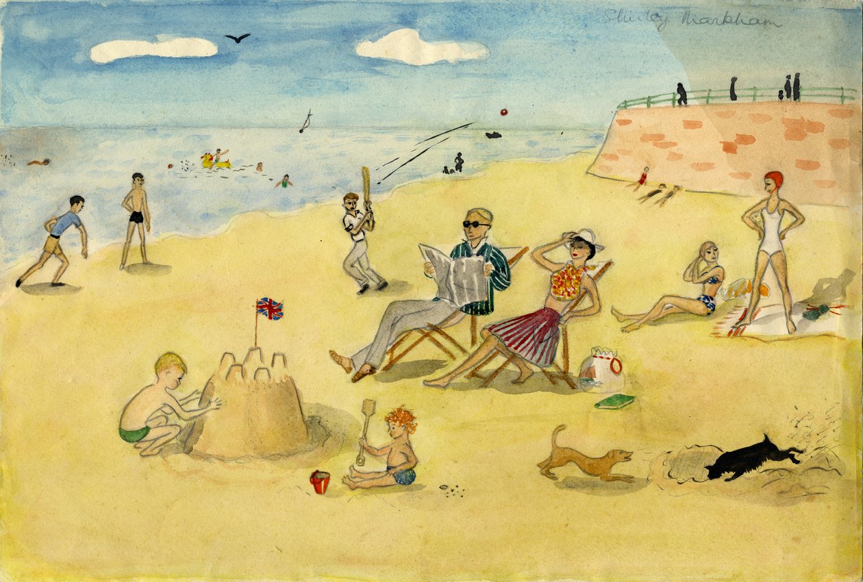 Scène de plage, vers 1946 - Shirley Markham