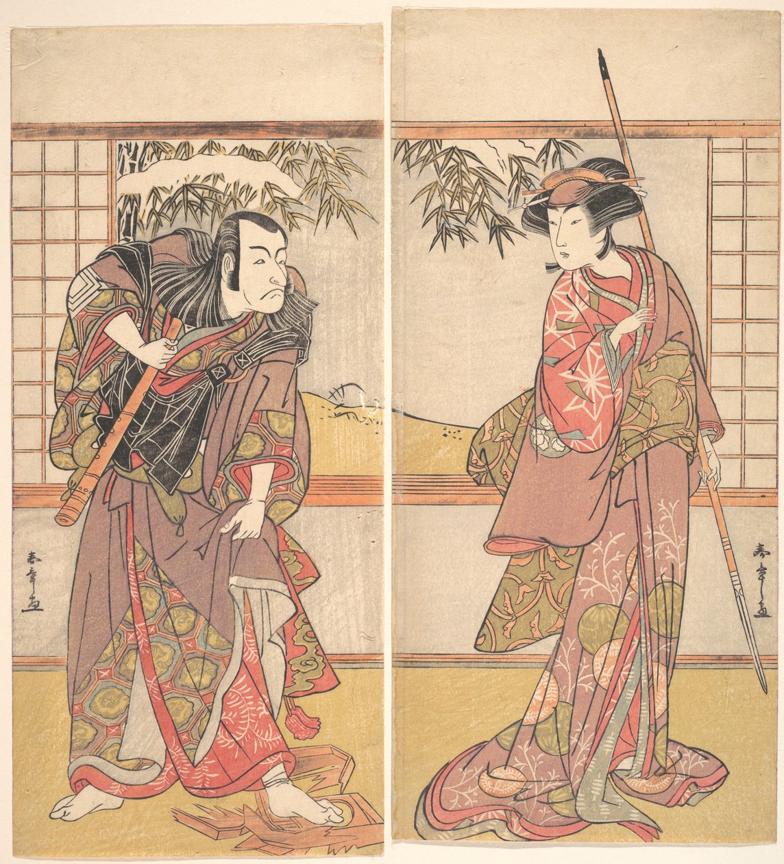 Acteurs de Kabuki Osagawa Tsuneyo II et Ichikawa Danjuro V - Shunsho