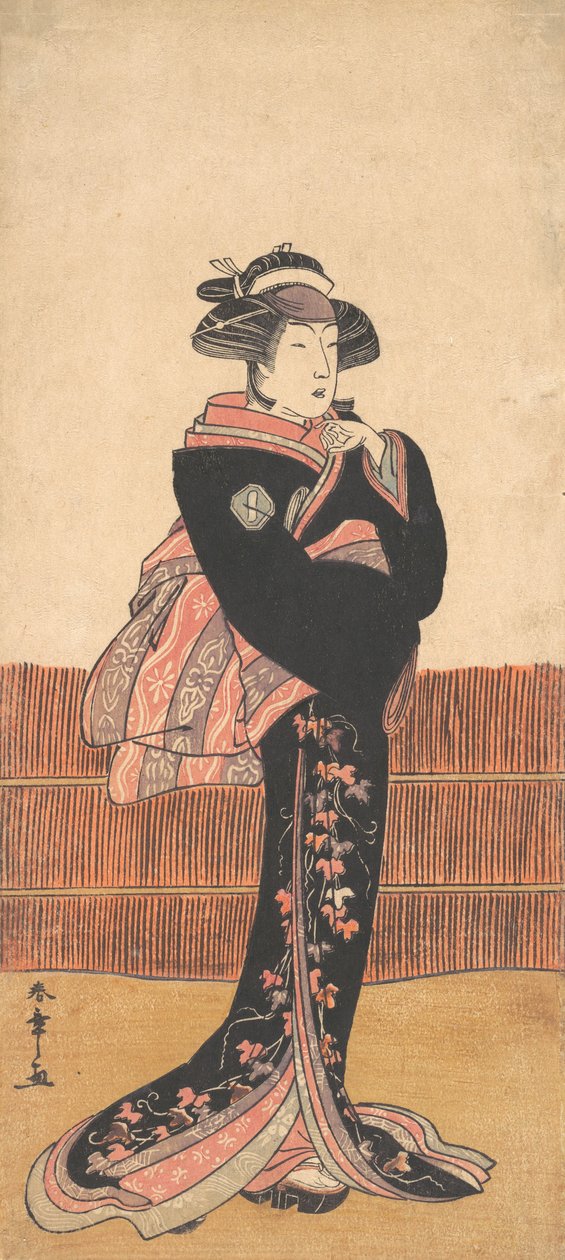La Troisième Azuma Tozo en Femme en Kimono Noir, probablement 1782 - Shunsho
