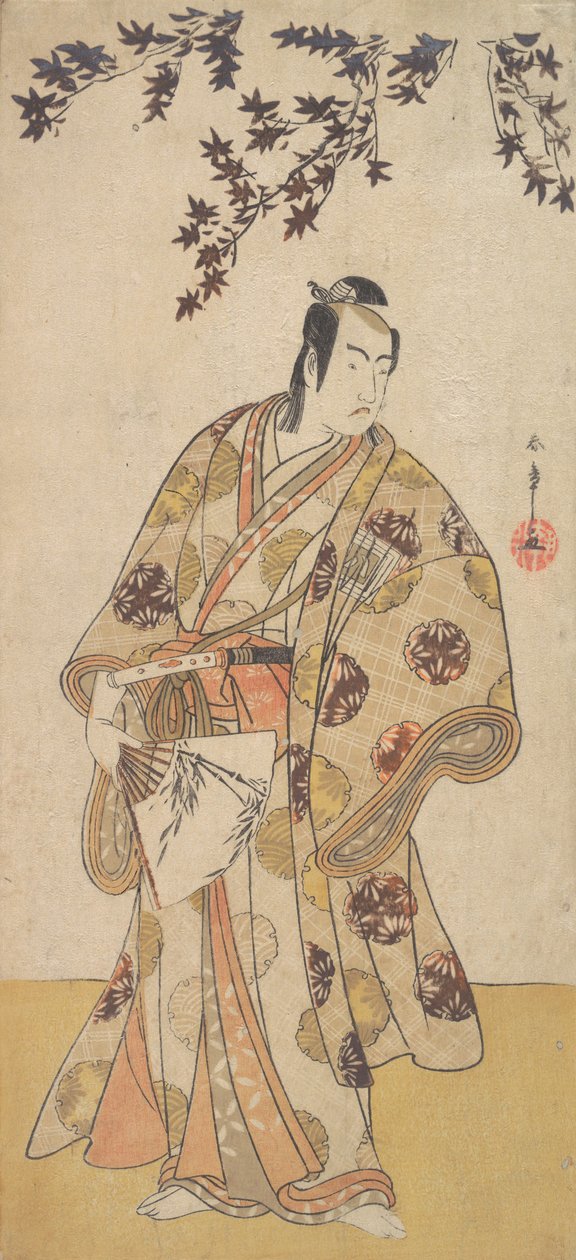 Le troisième Ichikawa Yaozo en daimyo sous un érable, vers 1783 - Shunsho