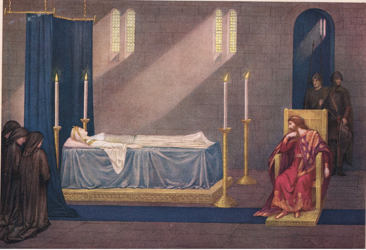 Charlemagne et la morte Fastrada. Assis à côté de Fastrada à Ingelheim - Sidney Meteyard