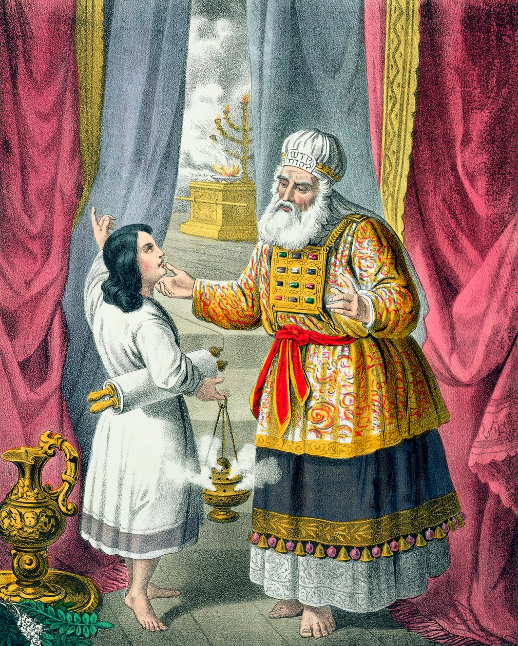 Éli interrogeant Samuel au sujet de sa vision, années 1870 - Siegfried Detlev Bendixen