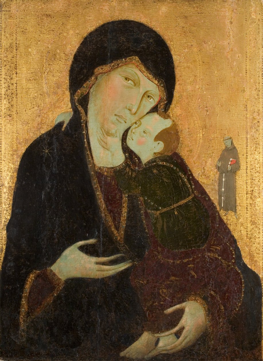 Madone et Enfant avec Saint François, vers 1285 - Sienese School