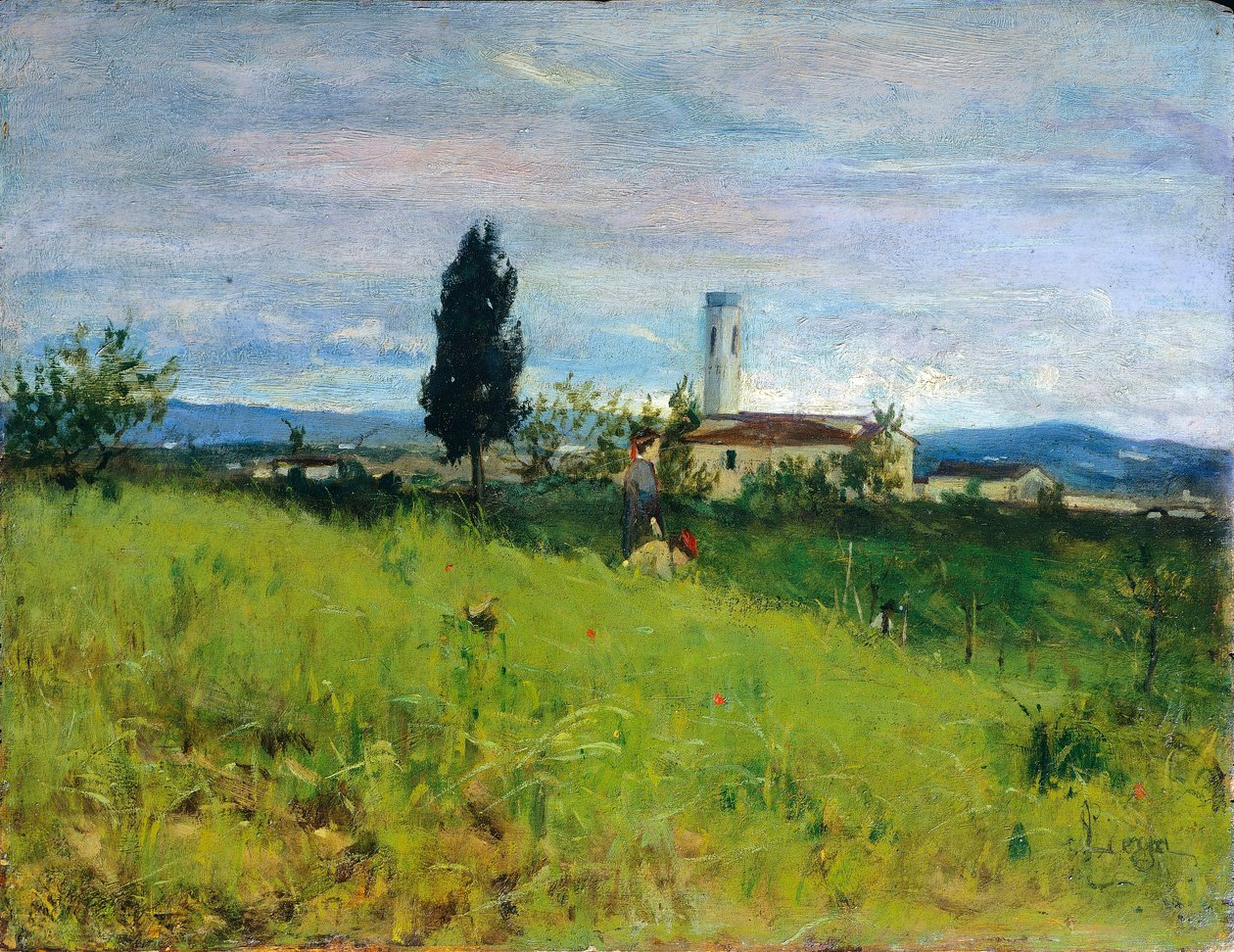 Église à la campagne - Silvestro Lega