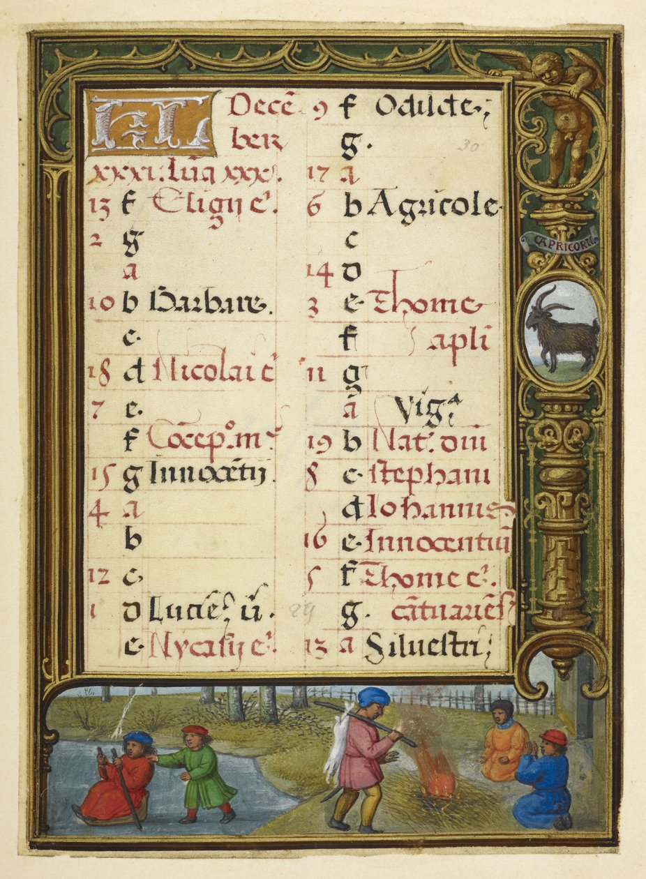 Page de calendrier pour décembre, illustration de 