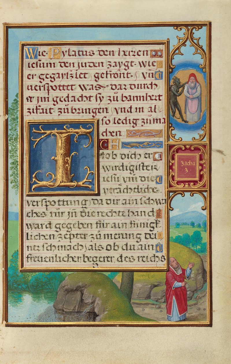 Rand mit der Vision des Hohenpriesters und des Teufels von Sacharja - Simon Bening