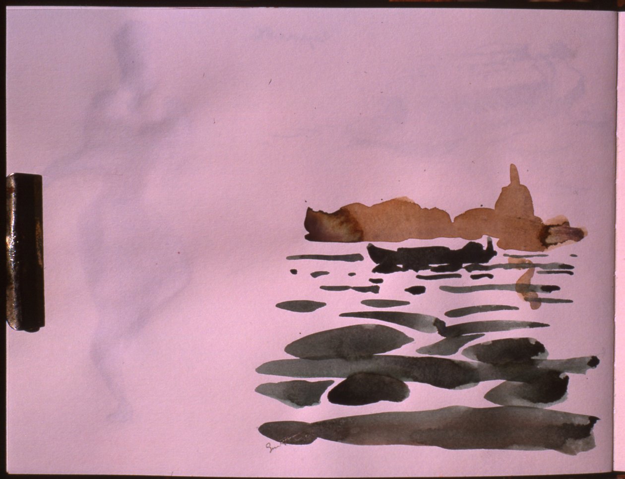 Bateau sur le canal, Venise (aquarelle sur papier) - Simon Fletcher
