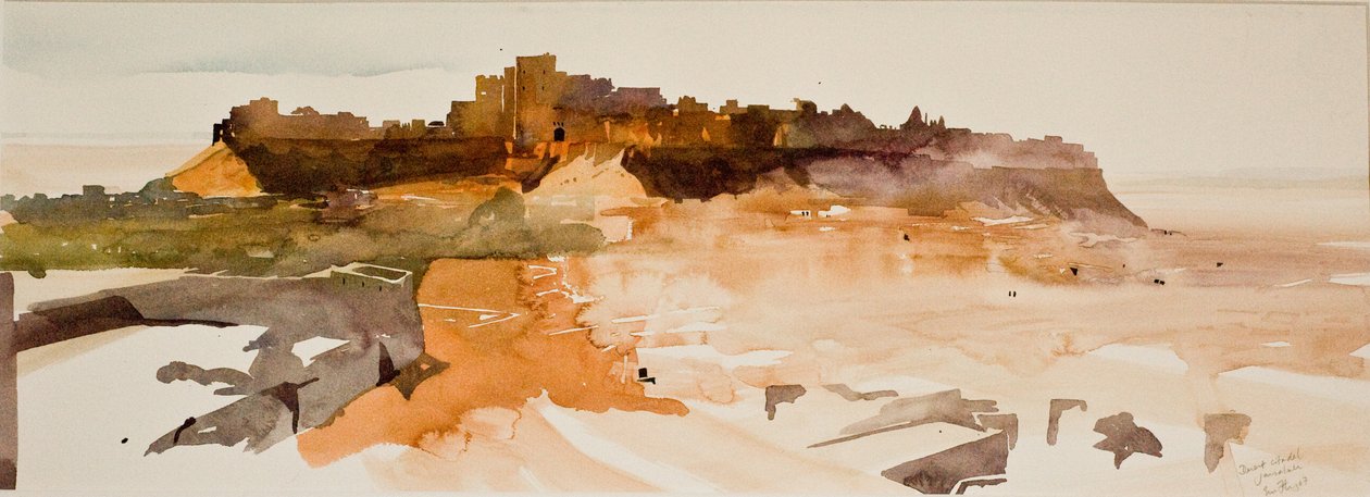 Citadelle du désert, Jaiselmer (aquarelle sur papier) - Simon Fletcher