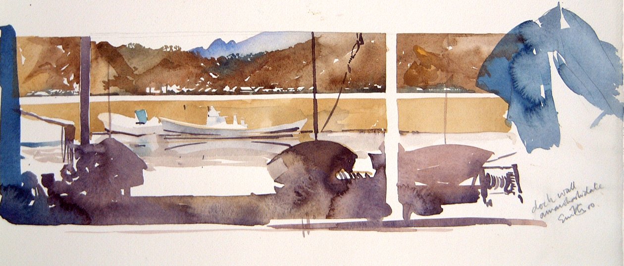 Mur du quai Amanohashidate, 2000 (aquarelle) - Simon Fletcher