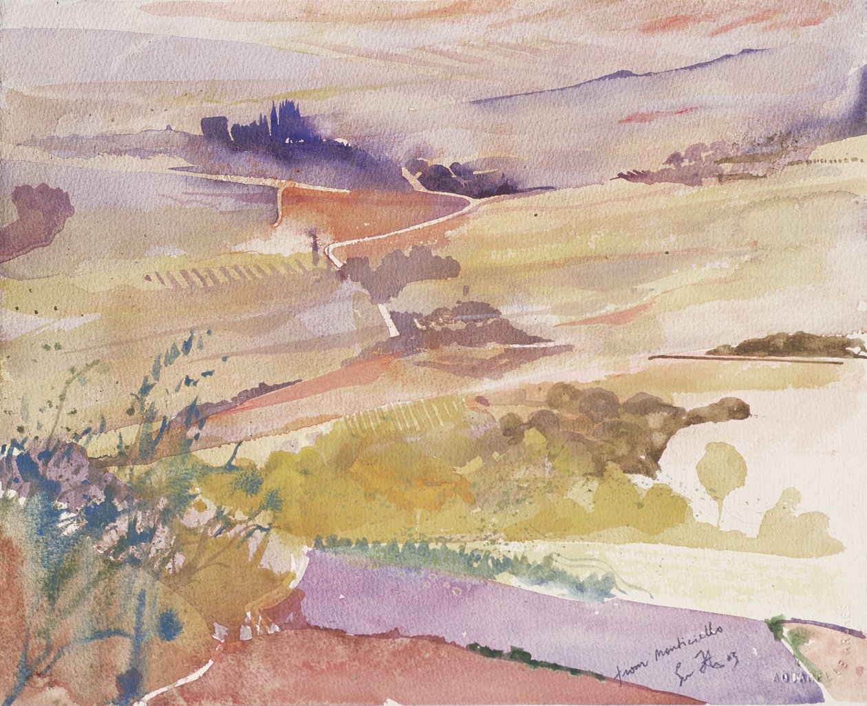 De Monticello, Italie, 2003 (aquarelle) - Simon Fletcher