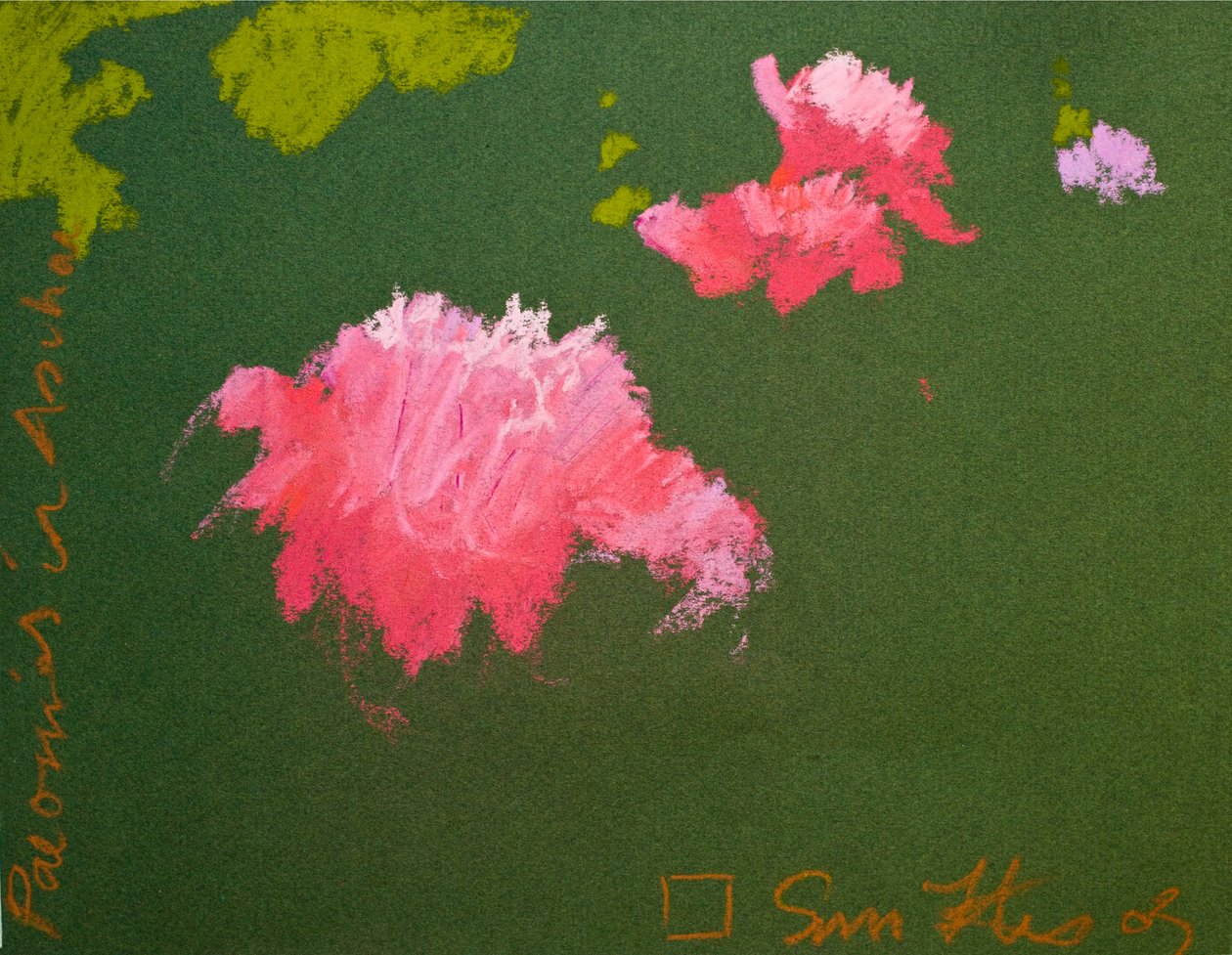 Pivoines à Aschau (pastel sur papier) - Simon Fletcher
