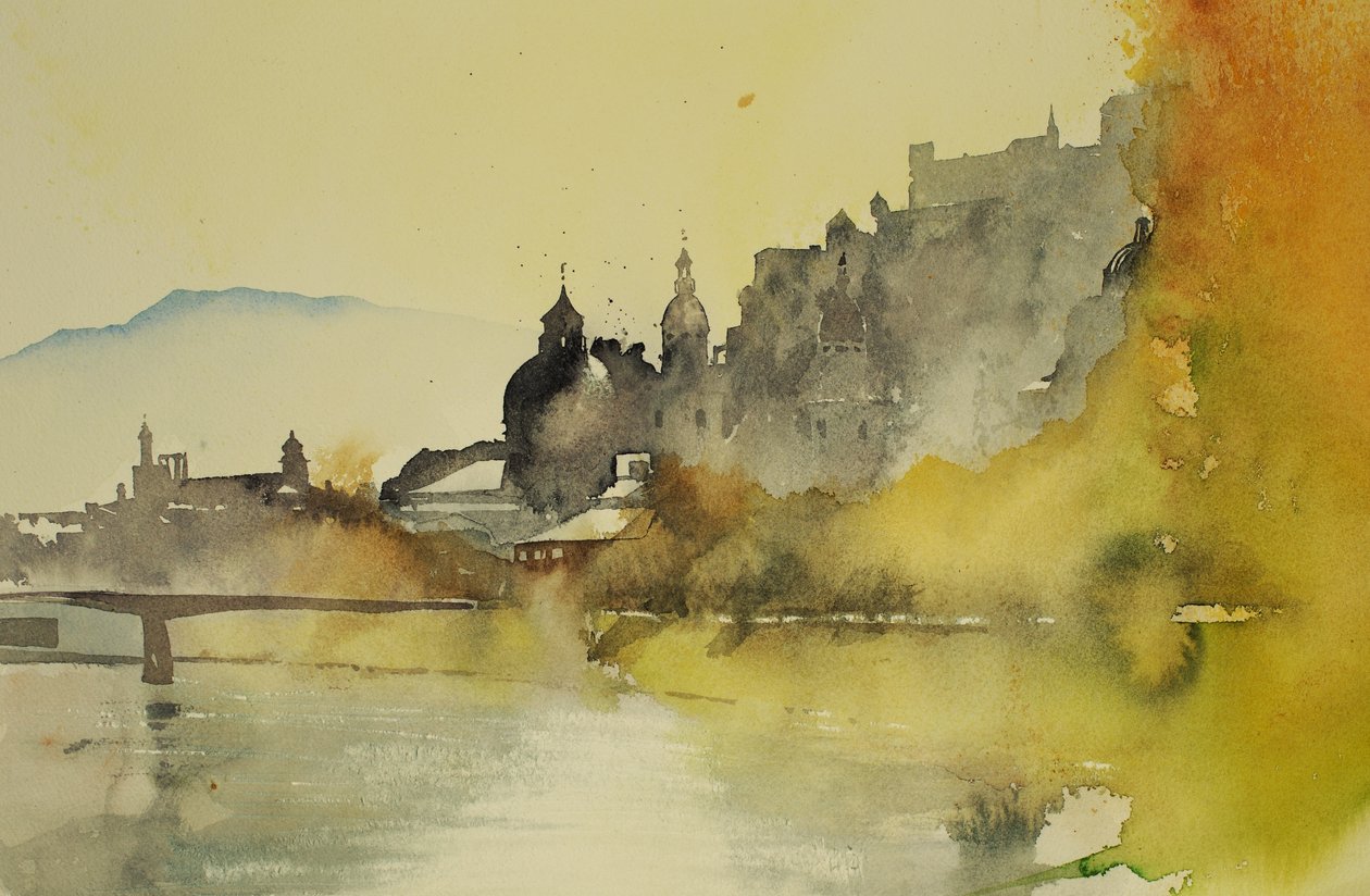 Rivière Salzbourg, 2005 (aquarelle) - Simon Fletcher