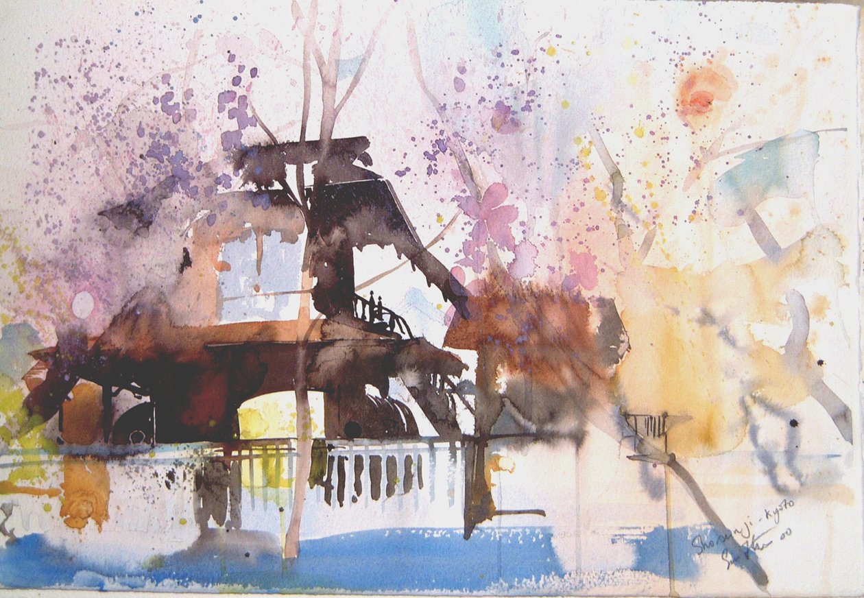 Sho Sein Ji Kyoto, 2000 (aquarelle) - Simon Fletcher