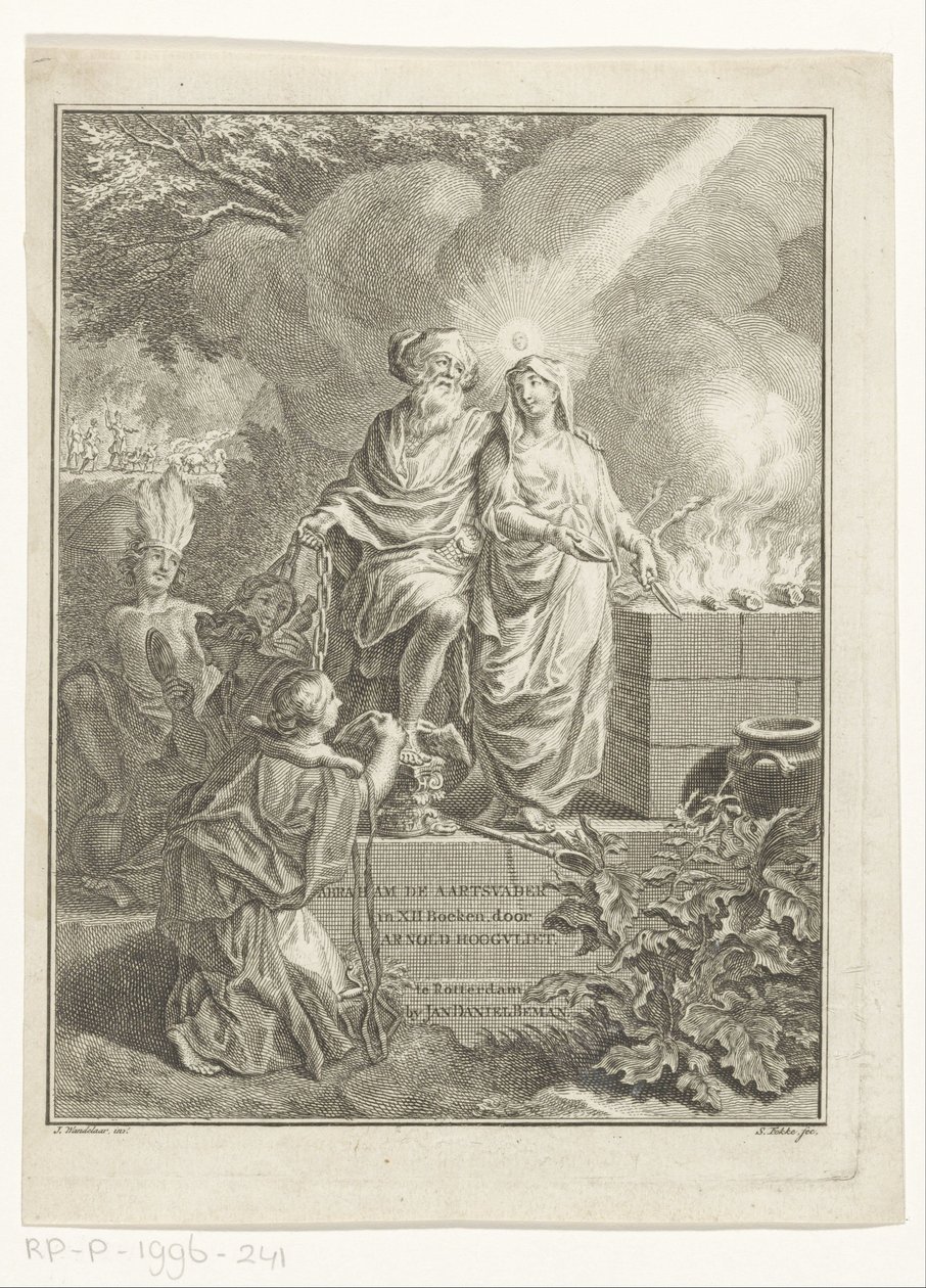 Page de titre allégorique avec le patriarche Abraham et la Vérité - Simon Fokke