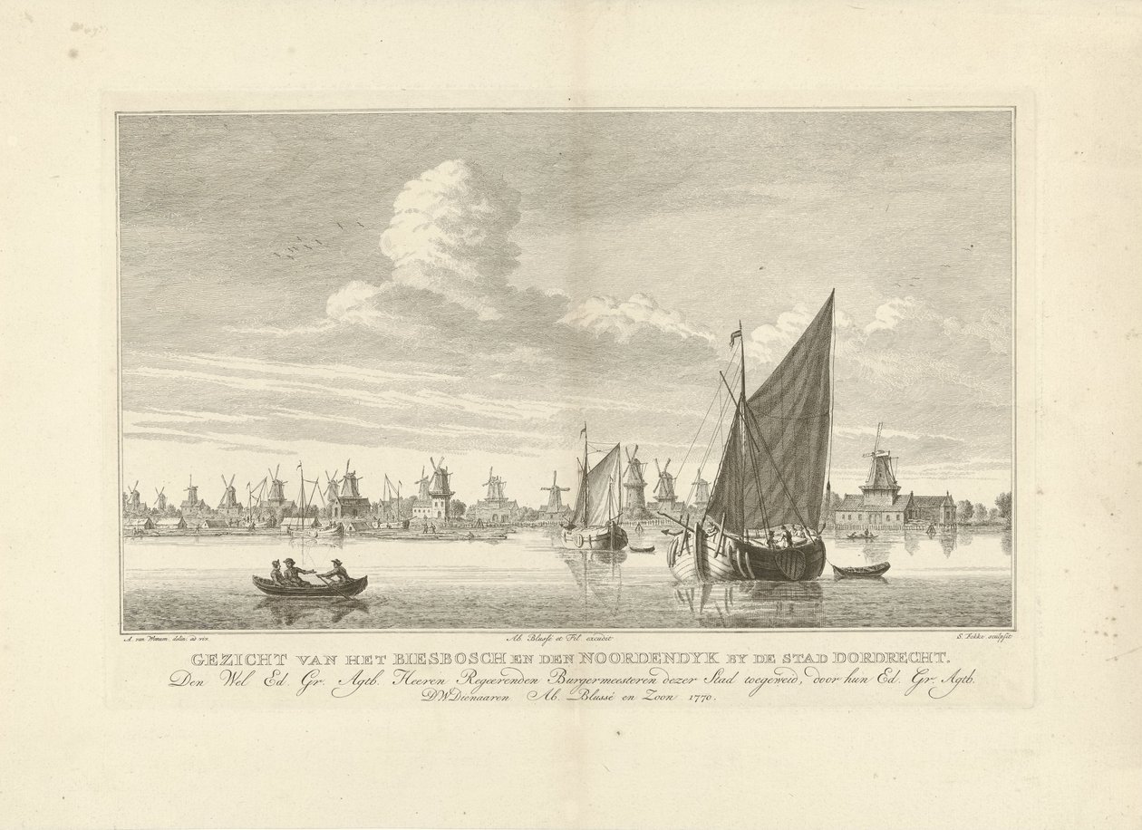 Vue sur la Biesbosch et le Noordendijk près de Dordrecht - Simon Fokke
