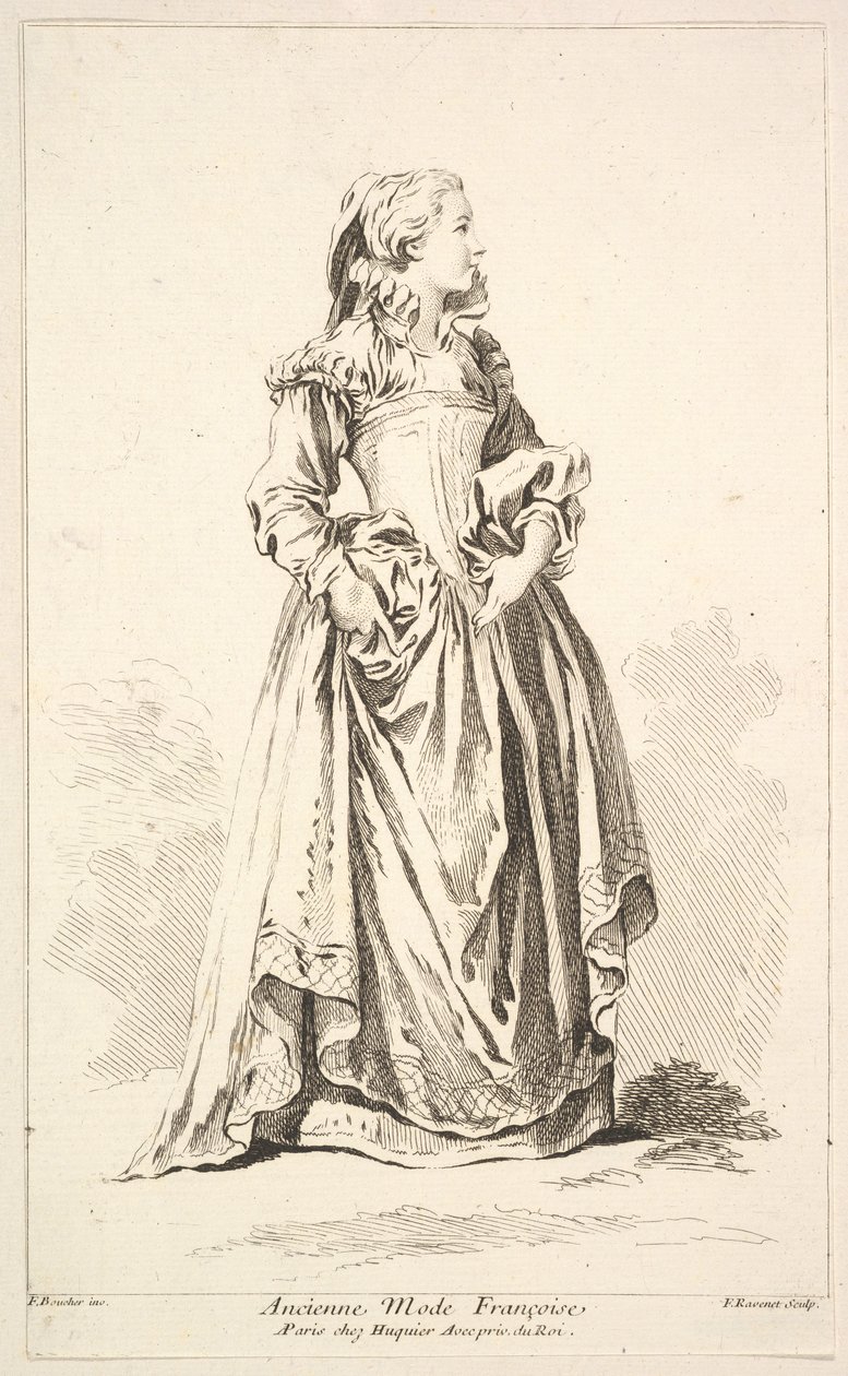 Ancienne Mode Française, de Recueil de diverses figures étrangères - Simon Francois Ravenet